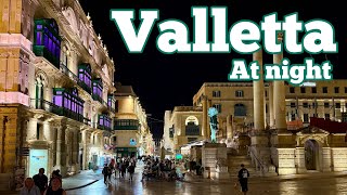 Malta at Night  16 minutes live walk in Valletta [upl. by Osterhus]