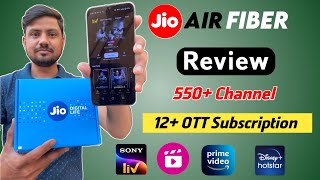 Jio Air Fiber Set Top Box amp Live TV Channel Guide via Jio TV  12 OTT Apps Subscription Review [upl. by Adham]