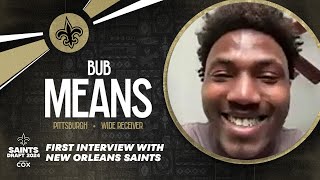 2024 NFL Draft Bub Means first interview with New Orleans Saints [upl. by Puttergill]