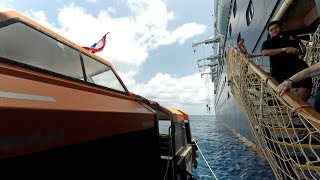 Inside a Cruise Ship Lifeboat Tender to Georgetown Grand Cayman amp Back 4K [upl. by Pazia]