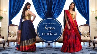 How To Wear A Saree As A Lehenga  Saree Hacks [upl. by Rosabella702]