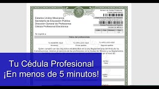 ⚠️Tutorial Cómo tramitar mi cédula profesional ¡EN MENOS DE 5 MINUTOS ✅ ONLINE [upl. by Ahsiel]