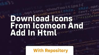 Download icons from icomoon and add in html [upl. by Roose]