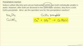 Precipitation Reaction Spectator Ions Example [upl. by Annhoj]