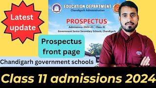 Class 11 admissions 2024 Chandigarh government schools  Prospectus front page [upl. by Albers]