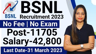 BSNL JTO Recruitment 202311705 PostBSNL JTO Vacancy 2023 Latest Govt Jobs March 2023BSNL 11705 [upl. by Idoc204]