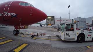 POV 737800 arrival and pushback [upl. by Osnola67]