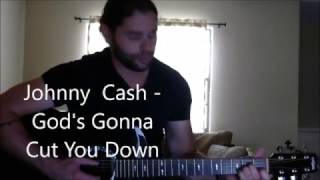 Johnny Cash  Gods Gonna Cut You Down  Guitar Tutorial [upl. by Haraz]