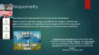 L14  Workplace design and anthropometry [upl. by Denver]