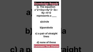 Equation of parabola parabola class11 shorts ytshorts [upl. by Eahsed]