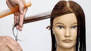 How to cut perfect face framing layers for long hair [upl. by Axel]