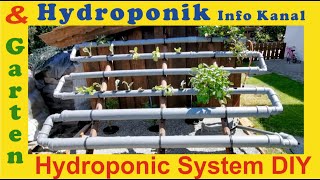 Hydroponics  Hydroponik  DFT System für Zuhause selber bauen im Garten mit Rohre für Gemüse [upl. by Ardnassak]