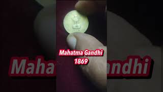 20 Paisa Golden Coin Of Mahatma Gandhi of 18691948 Coin  Currency  Vintage Trendingshort [upl. by Etnoed]