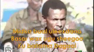 Waa Boqol yahuuduye  Dahir jamac  Lyrics [upl. by Corabella]