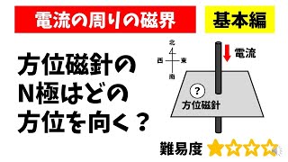 中学理科「電流のまわりの磁界」導線に電流を流したときの方位磁針の向きは？ [upl. by Itraa]