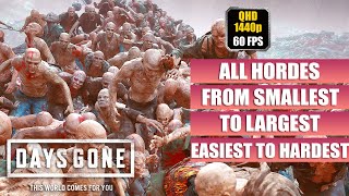 Days Gone ALL HORDES  Easiest to Hardest  Smallest to Largest Ranked By Size amp By Difficulty PC [upl. by Retloc447]