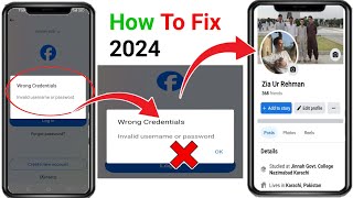 Wrong Credentials Invalid Username or Password Facebook  Invalid Username or Password [upl. by Shadow633]