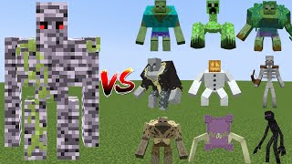 Bedrock Golem vs Mutant Creatures  Bedrock Golem vs All Mutant Mobs  Mob Battle [upl. by Ahtnamas]