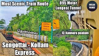 Sengottai to Kollam Express  Sengottai to Tenmalai railway station  13 kannara palam [upl. by Eliga]