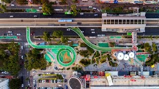 Dissing  Weitling completes quotworlds longestquot elevated cycling path in China [upl. by Akenit]