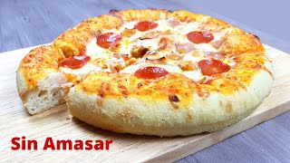 Cómo Hacer Masa de Pizza Sin Amasar  Con Harina Común shorts 038 [upl. by Esirrehc492]