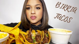 BIRRIA TACOS DIPPED IN CONSOMMÉ MUKBANG with Nachos and cheese EATING SHOW [upl. by Anwahsit]