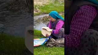 Meat pie on campfire old village life villagelife cooking nature easyrecipe [upl. by Anavoig]