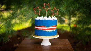 How to make a Fault Line Cake 4th of July Themed  Flag inside [upl. by Kenti]