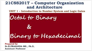 Octal to Binary amp Hexadecimal Conversion to Binary  Number system Basics [upl. by Callean]