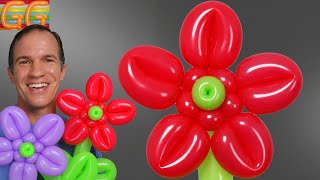 como hacer flores con globos  globoflexia flor  como hacer figuras con globos [upl. by Eimmij]