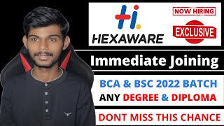 Hexaware Technologies Recruitement Drive  BSC amp BCA 2022  Apply Now [upl. by Riek536]