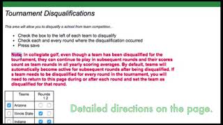 Golfstat Disqualifications of Teams Players in Round [upl. by Htiekal750]