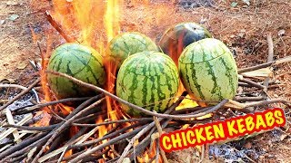 HOLI SPECIAL 2018 💥💥 WOW WATERMELON CHICKEN KEBAB MAKING 😍😍 [upl. by Aciram]