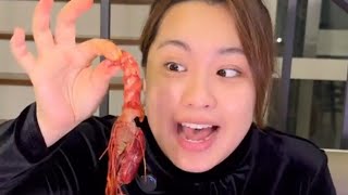 Janna Nick Makan Udang Paling MahalMukbang Carabineros [upl. by Thorma]