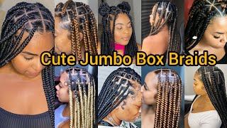 Cute Jumbo Box Braids  Latest Knotless Box Braids Hairstyles  Boho Braid Hairstyles Fulani Braids [upl. by Neyu254]