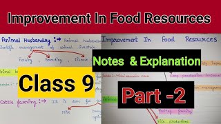 Improvement in food resources class 9  Animal husbandry class 9 [upl. by Sudaorb]