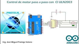 SIMULACIÓN 51 PROTEUS ARDUINO Control de motor Paso a Paso con ULN20023 [upl. by Meeki695]