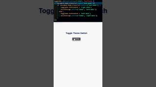 Day 2599 Toggle Theme Switcher  using Javascript coding javascriptprojects htmlcssjavascript [upl. by Misa]