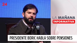 Presidente Boric quotGradualidad no significa dilatar  en materia de pensiones es muy evidentequot [upl. by Leirbma316]