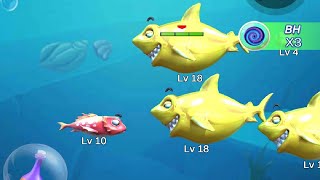 Fishdom ▶️ Eat fish and evolve into a Golden Shark 🐟 fishdom fishdomlastlevel fishdomminigames [upl. by Ledah940]