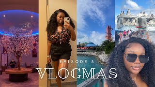 VLOGMAS EP 5 ROYAL CARIBBEAN WEEKEND CRUISE DAY 2 COCOCAY BAHAMAS  EVENING AT THE SPA  A RANT [upl. by Atilahs368]