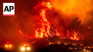 Californias largest wildfire explodes in size as fires rage across US West [upl. by Hubey]