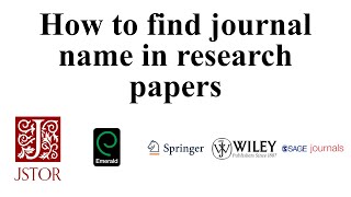 How to find journal name in research paper [upl. by Salangia]