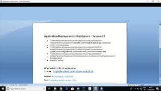 Application Deployment in WebSphere – Session 12 [upl. by Lauree855]