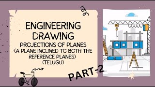 Engineering drawing Projections of planes A Plane inclined to both the reference planes PART2 [upl. by Gitlow]