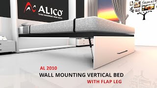 Wall Mounting Folding Bed With Flap type Leg Installation  AL2010  ALLICO INDIA [upl. by Slosberg206]