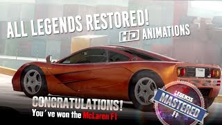 CSR Racing 2  All Restored Legends Animations  McLaren F1 Delivery amp Stage 5 Tune [upl. by Adlai]