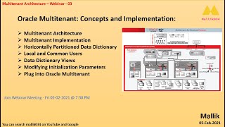 Webinar03  Multitenant Architecture  CDB amp PDB Implementation  12c amp 19c [upl. by Quinlan]