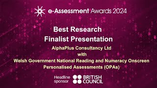 2024 International eAssessment Awards Finalist Best Research AlphaPlus [upl. by Atsejam267]