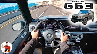 The 2022 MercedesAMG G63 is a 577HP Intimidation Tactic POV Drive Review [upl. by Yanahc]